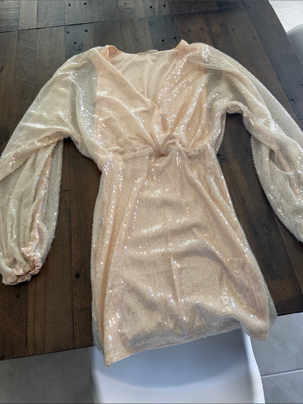 12th Tribe Twist-Front Formal Dress in Blush